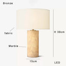 Axyaa Spanish Marble Table Lamp with Fabric Lampshade