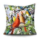 Axyaa Bird Oil Painting Cushion Cover - Chinese Style Home Decor
