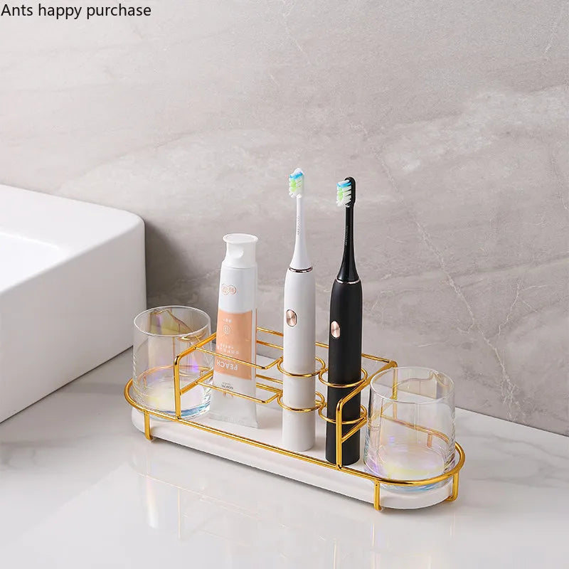 Axya 3-Piece Electric Toothbrush Holder & Cup Set for Couples