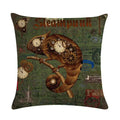 Axyaa Retro Typewriter Camera Linen Pillow Cover 45x45cm