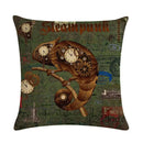 Axyaa Retro Typewriter Camera Linen Pillow Cover 45x45cm