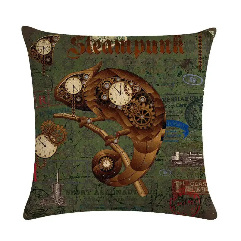 Axyaa Retro Typewriter Camera Linen Pillow Cover 45x45cm