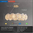Axyaa Glass Petal Chandelier Cream Style Dining Room Lamp