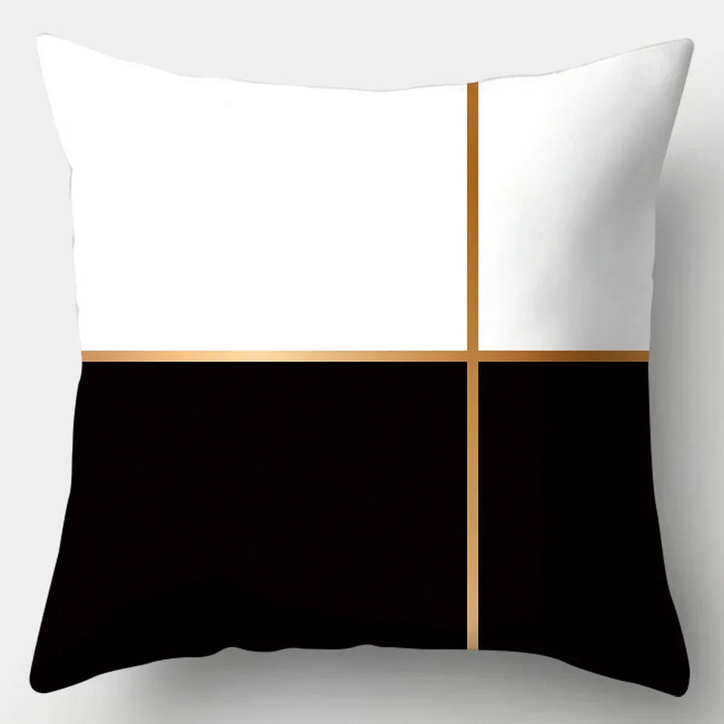 Axyaa Black White Modern Cushion Cover 45x45cm Polyester Decorative Pillow Case