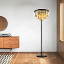 Axyaa Gray Crystal Classic Black Standing Light for Modern Luxury Living Room