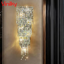 Axyaa Crystal LED Wall Light & Ceiling Chandelier: Modern Luxury for Home Decor