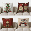Axyaa Snowflake & Bow Christmas Tree Pillow Cover for Sofa, Bedroom, Car