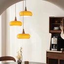 Axyaa Wooden Art Glass Chandelier LED Pendant Lights for Home Decor