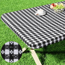 Axyaa Waterproof Elastic Fitted Picnic Table Cover for Outdoor Dining