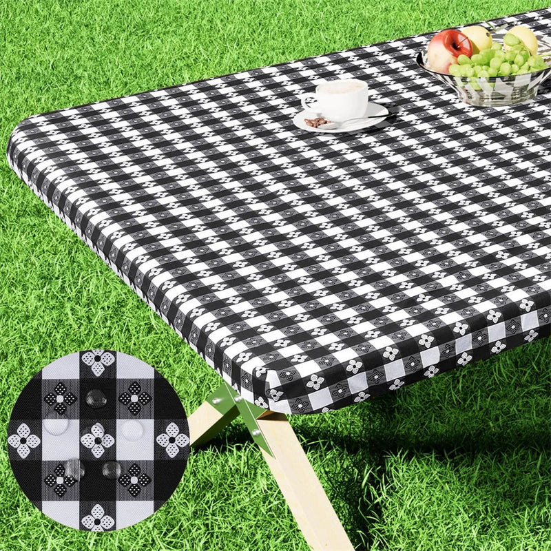 Axyaa Waterproof Elastic Table Cover for Home, Party, Camping - Outdoor Tablecloth
