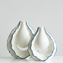 Axyaa Blue Line Drawing Ceramic Vase - Nordic Style Desktop Decoration