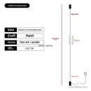 Axyaa LED Floor Lamp Acrylic Long Line Light Black Modern Minimalism Bedroom Decor
