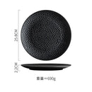 Axyaa Matte Ceramic Steak Pasta Dessert Salad Plate Hammer Pattern Shallow Restaurant Tableware