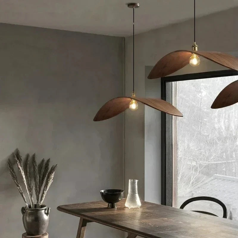 Axyaa Walnut Wood Pendant Lamp for Kitchen Restaurant Home Decor Lighting
