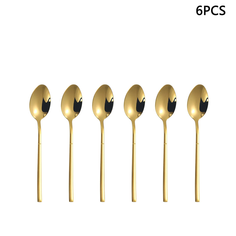 Axyaa Gold Stainless Steel Cutlery Set - Knife, Fork, Spoon - Home Restaurant Hotel Party