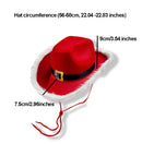 Axyaa Christmas Red Cowboy Hat with LED Lights
