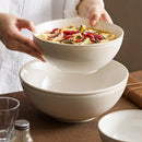 Axyaa Large Ceramic Soup Noodle Bowl - Beige Boiled Sauerkraut Fish Dish