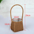 Axyaa Hand-Woven Rattan Flower Basket with Handle