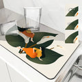 Axyaa Flower Desk Drain Pad Non-slip Kitchen Dish Drying Mat