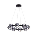 Axyaa Round Glass Chandelier Pendant Lamp for Dining Room and Kitchen
