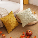 Axyaa Autumn Maple Leaf Plush Pillowcase - Three-Dimensional Embroidered Sofa Cushion Cover