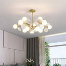 Axyaa Glass LED Designer Chandelier for Living, Dining, and Bedroom - Modern Room Decoration Lighting