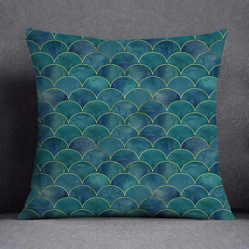 Axyaa Dark Green Floral Animal Pattern Pillowcase - 45cm