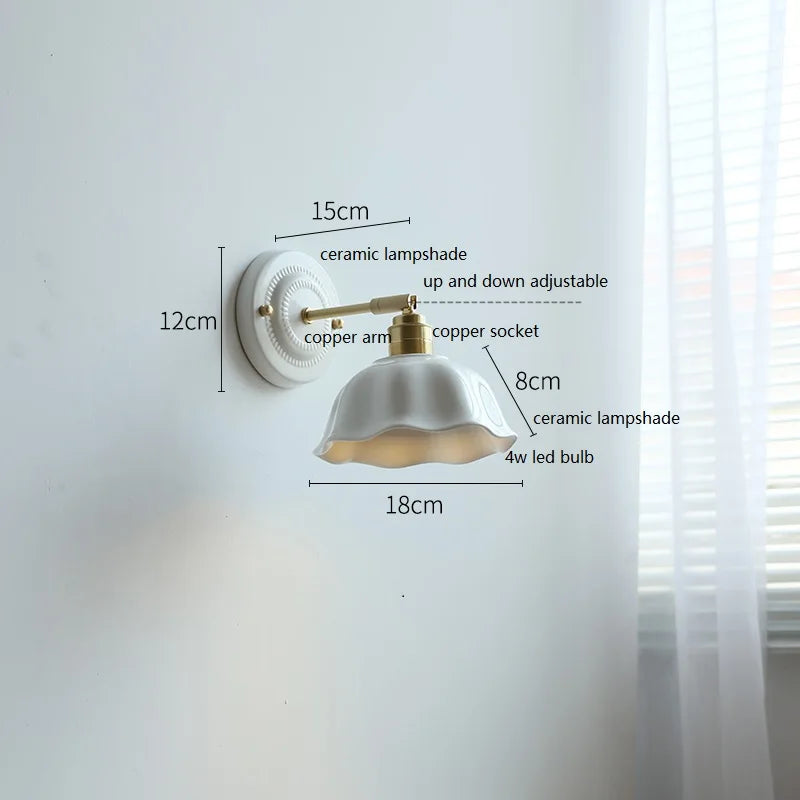 Axyaa Ceramic Wall Lamp LED Bathroom Mirror Stair Light Nordic Wandlamp