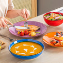 Axyaa Handpainted Spirals Ceramic Dinnerware Set - 12/24/48PCS