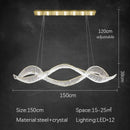 Axyaa Crystal Pendant Lamp: Elegant Luxury Dining Chandelier