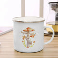 Axyaa Mushroom Enamel Coffee Mug with Handle - Creative Tea Water Cup Ideal for Travel