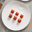 Axyaa White Ceramic Salad Plate Set for Molecular Cuisine and Fine Dining