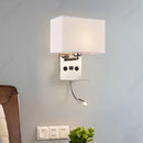 Axyaa LED Fabric Lampshade Wall Light USB Spotlight Adjustable Bedside Reading Light