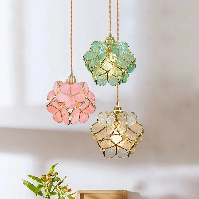 Axyaa Glass LED Pendant Lights Modern Hanging Lamp for Home Decor