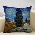 Axyaa Sunflower Oil Printed Cushion Cover - Van Gogh Inspired Decor Pillow Case