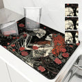 Halloween Skull Absorbent Mat by Axyaa: Antiskid & Quick Dry Kitchen/Bathroom Pad