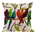 Axyaa Bird Flower Linen Pillowcase Sofa Cushion Cover Home 40x40-60x60