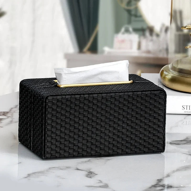 Axya Nordic Weave Pattern Tissue Box Tray - Household Storage & Decor