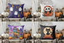 Cute Ghosts with Stars Halloween Pillow Cover by Axyaa