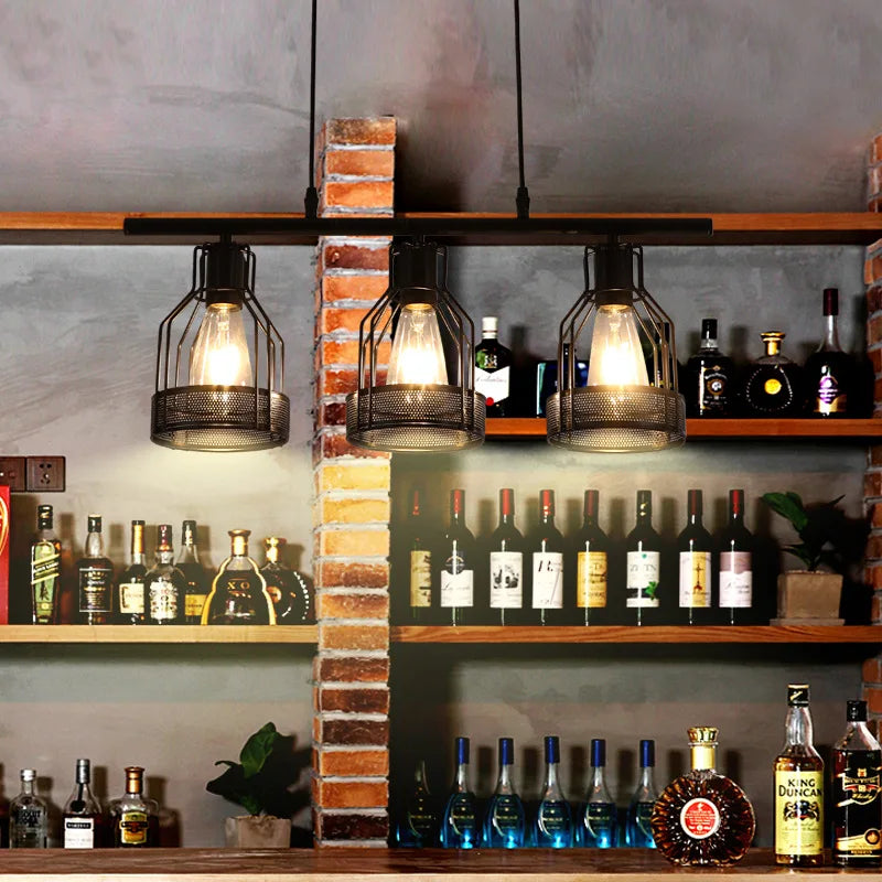 Axyaa Retro Loft Chandelier Industrial Style Pendant Lamp for Living Room