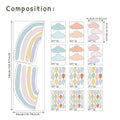Axyaa Boho Rainbow Wall Decals: Waterproof Nursery Wall Stickers for Kids' Bedroom