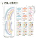 Axyaa Boho Rainbow Wall Decals: Waterproof Nursery Wall Stickers for Kids' Bedroom