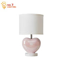 Axyaa Pink Ceramic Heart Shaped LED Table Lamp for Princess Room
