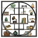 Axyaa Industrial 5-Tier Bookcase, 70.8" Tall Etagere with 8 Open Vintage Grey Shelves