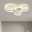 Axyaa Modern Circles LED Dimmable Chandelier: Minimalist Nordic Lighting for Bedroom and Living Room