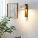 Axyaa Rotatable Japanese Cave Stone Wall Lamp Warm Light Solid Wood Fixture