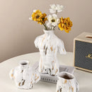 Axya Nordic Vase: Male Body Ceramic Decoration for Dried Flowers & Living Room