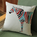 Axyaa Animal Print Linen Decorative Cushion Square Pillow