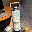 Axyaa Stainless Steel Thermos Bottle with Straw, 20&30oz Capacity