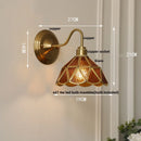 Axyaa Green Glass LED Wall Sconce with Copper Knob Switch